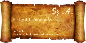 Szigeti Adeodát névjegykártya